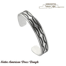 バングル メンズ ネイティブアメリカン ナバホ 真鍮 ブラス バングル ブレスレット シルバー メンズ アクセサリー wsvl-005