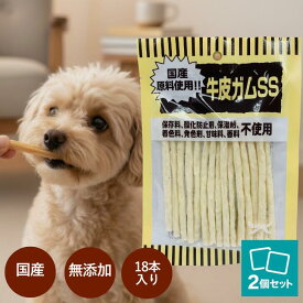 1000円ポッキリ 送料無料 犬 おやつ 無添加 国産 オーシーファーム 牛皮ガム SS 18本 × 2個セット 犬用 ガム 歯磨き デンタルケア 歯石 汚れ ストレス解消 噛む おやつ 牛皮100% 小型犬 超小型犬 子犬 シニア 長持ちおやつ ドッグフード ペットフード アンジュペット