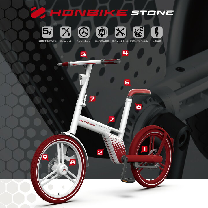 HONBIKE 電動アシスト自転車 「10万円分 サンドボックス ワイン 