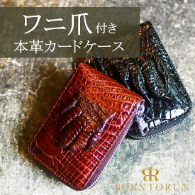 【毎日発送(平日)★本革】爪付きクロコダイル革カードケース カード入れ 父の日