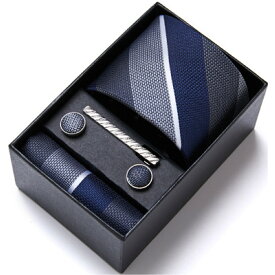 【50％OFF★楽天スーパーSALE★12月4日20時〜】【毎日発送(平日)】【ラッピング◎】タイプA ネクタイギフトボックス 4点セット(タイピン ハンカチーフ カフスボタン) プレゼント 箱付き KUSABI