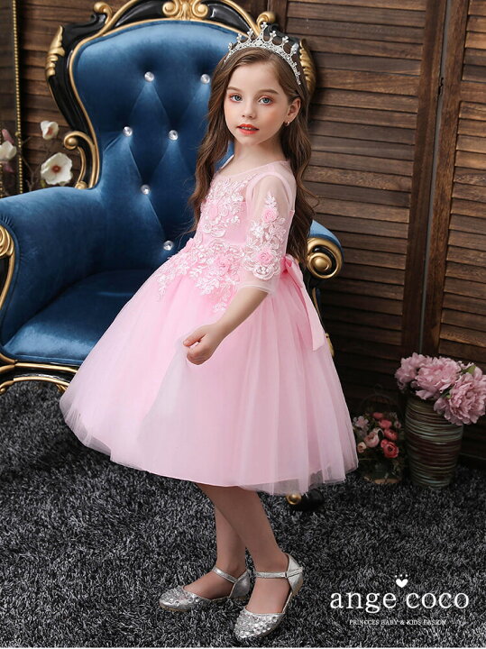 ピンクのお花のワンピース♪ニューボーンフォト撮影衣装　チュールスカート　赤ちゃん
