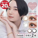 ★100円オフクーポン有★エンジェルアイズ 2week 1箱 6枚入×2箱 ｜【宅配便】 2ウィーク カラコン カラーコンタクト サークルレンズ コンタクトレンズ 度あり 度なし 2週間 使い捨て 黒フチ ブラック ブラウン ナチュラル コスパ 小さめ 着色直径 12.8mm BC8.6