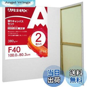 【送料無料】AUREUO 張りキャンバス セット F40 (100cmX80.3cm) 中目 100%コットン 2枚 初心者 絵画用具 芸術絵創作 現代油絵 美術装飾 水彩画・油絵画・アクリル兼用