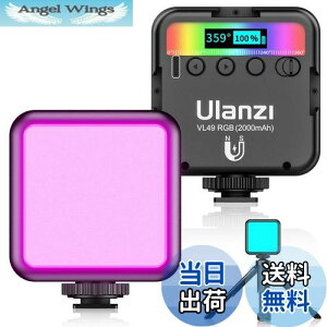 yzŐV Ulanzi VL49 RGBBeCg+Ort LEDrfICg X^h 359FRGB[h 邳\ 9000k邢F 2000mAh USB[d iphone/Gopro/Osmo Pocket/Samsung/Nikon/Canon/Sony/AN