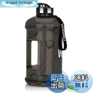 【送料無料】VENNERLI ハーフガロン 水筒 2.2L ラージ スポーツ用 ウォーターボトル ハンドル付き 74オンス ビスフェノール-A不使用 繰り返し利用可能 プラスチック製 水差し 漏れ防止 水分補給