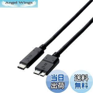 yzGR USBP[u Type C (USB C to Micro B) 0.5m USB3.1Fؕi 3Ao ő10Gbps ubN USB3-CMB05NBK