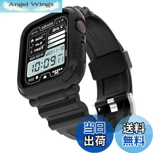 �y���������zelkson �A�b�v���E�H�b�`�o���h Apple Watch 41mm 40mm �o���p�[�P�[�X�t�� ���ȃ����Y�o���h Apple Watch SE iWatch Series 9 8 7 6 5 4�p, Quattro Pro Series �X�|�[�c�~���^���[�ی�P�[�X �v���e�N