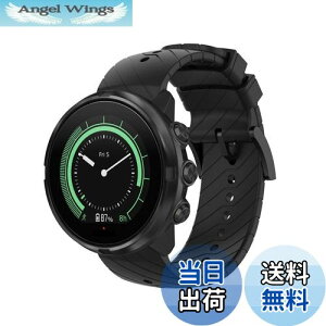 yzFor Suunto7/ Suunto9/D5/Spartan Sport/Wrist HR oh VRxg rvXgbv XeXߋ X|[coh _炩 h y 24MM (ubN)
