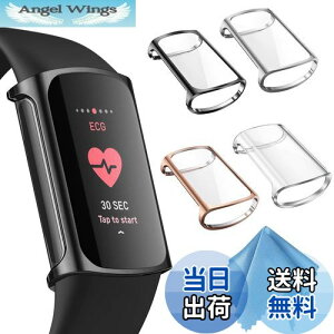 yzFintie for Fitbit Charge 6 / 5 P[X NA \tg TPU bL XN[Jo[ Sʕیop[ VF EȒP ϏՌ tBbgrbg یJo[ (4Zbg)(Vo[/NA/