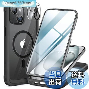 yzMiracase iPhone15 p P[X MagSafeΉ 9H KX 360°ی X}zP[X iPhone15 p Jo[ Sgop[یP[X 6.1C` tJo[ CX[dΉ }OZ[tΉ }O