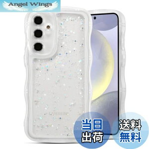 【送料無料】QLTYPRI Galaxy S24 ケース クリア TPU カバー ウェーブ おしゃれ 韓国 可愛い ウェーブ グリッター 透明 薄型 軽量 耐衝撃 滑り止め (SC-51E / SCG25) スマホケース ワイヤレス充電対応 ス