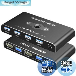 yzKVMXCb` HDMI 21o Movcle USB3.0 ؑ֊ 5Gbps] KVM USB ؑ֊ p\R2 L[{[h/}EX/fBXvC1䋤Lł؂ւ 4K@60Hz 4 USB-A|[g L[{[h/}