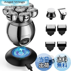 【送料無料】スキンヘッド用シェーバー スキンヘッド シェーバー 2つ充電方法 Beedove 6 in 1 スキンヘッド用電気シェーバー 7D ひげそり 電動 メンズシェーバー LCDディスプレイ付き 回転式 防