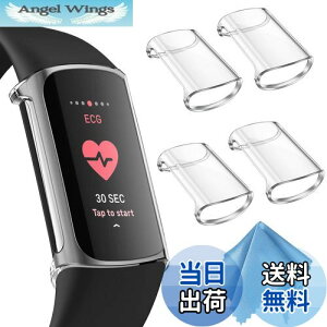 yzFintie for Fitbit Charge 6 / 5 P[X NA \tg TPU bL XN[Jo[ Sʕیop[ VF EȒP ϏՌ tBbgrbg یJo[ (4Zbg)(NA)