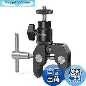 �y���������zSMALLRIG �X�[�p�[�N�����v ���b�h�N�����v 1/4�C���`�l�W�t���{�[���w�b�h�}�E���g ���R�_��t���I�o�T�~�N�����v�L�b�g �ω׏d��1.5kg�܂� ���߂�͈� 15-40mm ���j�^�[/LED���C�g