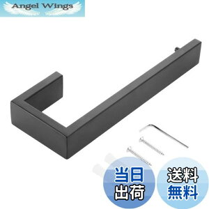 【送料無料】タオルリング タオルハンガー タオル掛け 304ステンレス トイレ バスルームアクセサリー 洗面所 キッチン 浴室 壁掛け ブラック ネジ付き 21cm