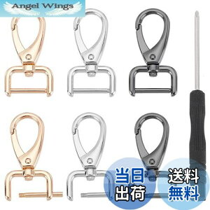 【送料無料】PH PandaHall ナスカン Dカン付き 360度回転 合金製 6個セット キーホルダー金具 高質 光沢感 ドライバー 付き アクセサリーパーツ 修理 交換 クラフトパーツ ゴールド/シルバー/ブラ