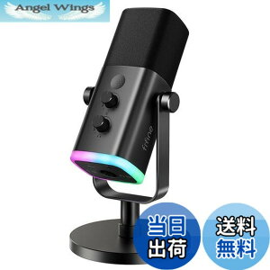 �y���������zFIFINE �X�^���h�A�����}�C�N �P��w���� �_�C�i�~�b�N�}�C�N �~���[�g�{�^�� RGB�C���~�l�[�V�����X�C�b�` ���ʒ��� �w�b�h�t�H���[�q�t�� PC �v���X�e�Ή� �T�E���h�J�[�h �~�L