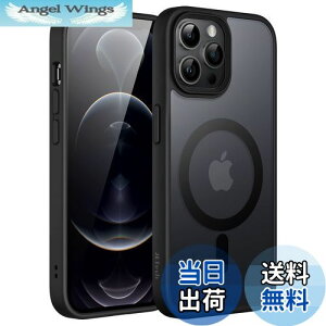 yzJETech iPhone 12 Pro Max 6.7C`p (12ProMax) }Olbg P[X MagSafeɑΉ ̃}bgw ^ ϏՌ Jo[ (ubN)