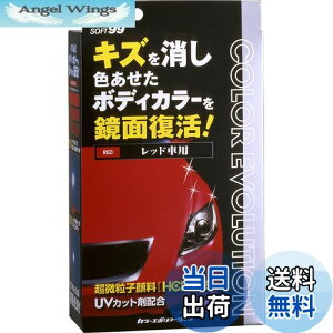【送料無料】ソフト99(SOFT99) ワックス WAX カラーエボリューション レッド 自動車塗装面のキズ消し、保護及び艶出し用 保護手袋、専用拭き取りクロス2枚、専用スポンジ 00505