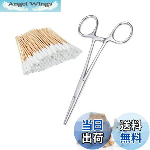 【送料無料】SensaBliss 鉗子 ペット 犬用綿棒50本入りセット ステンレス製 ペットの毛抜き ペット耳の毛抜き用 耳掃除 ペット用 丈夫で耐久 操作簡単 犬 猫 耳のケア用