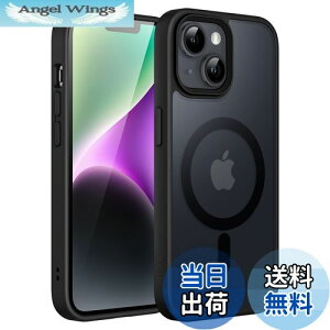 yzJETech iPhone 14 6.1C`p }Olbg P[X MagSafeɑΉ ̃}bgw ^ ϏՌ Jo[ (ubN)