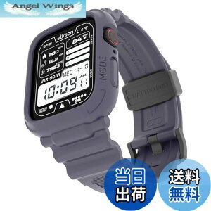 �y���������zelkson �A�b�v���E�H�b�` �o���h Apple Watch 45mm 44mm �o���p�[�P�[�X�t�� ���ȃ����Y�o���h Apple Watch SE iWatch Series 9 8 7 6 5 4�p, Quattro Pro Series �X�|�[�c�~���^���[�ی�P�[�X �v���e