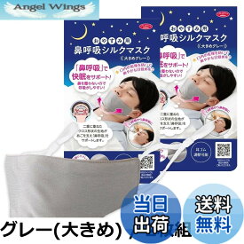 【送料無料】アイメディア(Aimedia) おやすみ用 鼻呼吸シルクマスク 大きめ グレー 1009456 24x8cm