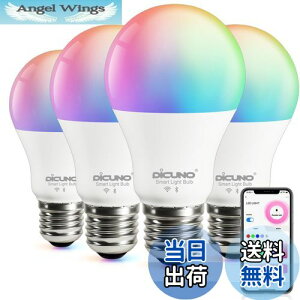 yzy AlexaFzDiCUNO X}[gd E26 LEDd 60W 9W 800lm F Alexa Google Ή dFEF }`J[ 1600F RGBCW Lz Wi-Fi Bluetoothڑ nusv PSEF؍ς 4