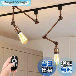 【送料無料】ANWIO ダクトレールライト 2個セット E26口金 600LM 消費電力6W(60W形相当) 角度調節自由 LED電球付き リモコン付き 調光 調色 ロングタイプ 長アーム レールライト ライティングレ