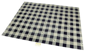 【送料無料】キャプテンスタッグ(CAPTAIN STAG) レジャーシート マット クッションレジャーシート 180×240cm 厚さ1mm 約3畳 収納バッグ付き ピン4本付き ギンガムチェック UB-3063