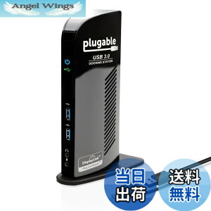 �y���������zPlugable USB3.0 / USB-C �p�h�b�L���O�X�e�[�V���� �c�u�� Windows ����� Mac �p - �f���A�����j�^�[ HDMI DVI VGA �|�[�g �M�K�r�b�g �C�[�T�l�b�g USB3.0 �|�[�gx2 USB 2.0 �|�[�gx4 �������o��