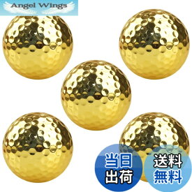 【送料無料】VIEAURA ゴルフボール ゴールド 【5個セット】 金色 プレゼント コンペ 景品 面白グッズ 始球式