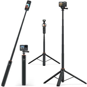 �y���������zVRIG insta360 ���B��_ �A�N�V�����J���� �O�r 140cm���� 6�i�K�L�k�����|�[�� ���B��_ �R���p�N�g �����^�ѕ֗� Insta360 X6/X5/X4/X4 air/Ace Pro/Ace Pro 2�ADJI Osmo Pocket 4/3�ADJI Osmo Action 6/5 pro