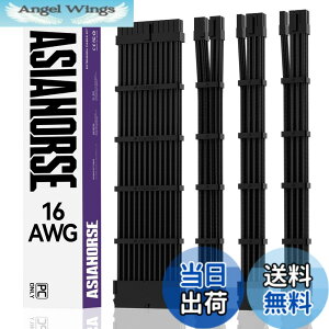 �y���������z��AsiaHorse PC�p�X���[�u�P�[�u�� GPU/CPU�pPC�d�� �����P�[�u�� �� [16AWG�����\���R�A] 4�{ & 30CM 2�{��8�s�� GPU 1�{��8�s�� CPU 1�{��24�s�� �� �_��ŊǗ����e�Ղł� �����P�[�u����1000W