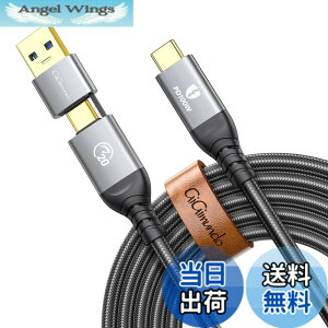 �y���������zGiGimundo USB 3.2 Gen 2x2 �P�[�u�� 2-in-1 USB-A/C to USB-C�y20gbpS�����f�[�^�]�� 4K 100W�}���[�d 4K@60Hz�f���o�� PD�Ή� �zThunderbolt 3/MacBook/iPad Pro/Switch��Type-C�@��Ή�(2m)