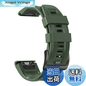 �y���������z[YOCAHU] QuickFit 22 mm �o���h �����p for GARMIN(�K�[�~��) Fenix 7 Pro Solar/Approach S70 47 mm/Forerunner 965 �Ή� �X�g���b�v �V���R�� �x���g �_�炩�� �h���� �K�[�~�� �p �����o���h (Army green)
