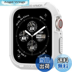 �y���������zSpigen Apple Watch �P�[�X 41/40mm�yApple Watch SE3/9/8/7/SE2/SE/6/5/4 �Ή��z���� �Ռ��z�� ���h�~ �ϏՌ� �ی�J�o�[ �A�b�v���E�H�b�`�P�[�X ���M�b�h�E�A�[�}�[ 061CS24482 (�z���C�g)