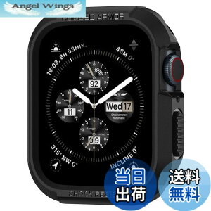 �y���������zSpigen Apple Watch �P�[�X 41/40mm�yApple Watch SE3/9/8/7/SE2/SE/6/5/4 �Ή��z���� �Ռ��z�� ���h�~ �ϏՌ� �ی�J�o�[ �A�b�v���E�H�b�`�P�[�X ���M�b�h�E�A�[�}�[ 061CS24480 (�u���b�N)