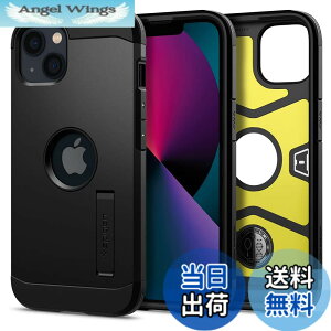 �y���������zSpigen iPhone13Mini�P�[�X �ϏՌ� �ŋ� �ČRMIL�K�i�擾 3�w�\�� �L�b�N�X�^���h �t�� �J�����ی� ���h�~ �Ռ��z�� ���C�����X�[�d �^�t�E�A�[�}�[ ACS03331 (�u���b�N)