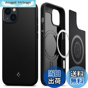 �y���������zSpigen iPhone 13 �P�[�X MagSafe �ϏՌ� ���^ �y�� ���炳�� �ČRMIL�K�i�擾 �����Y�ی� �w��h�~ �C�菝�h�~ �}�b�g�d�グ ���C�����X�[�d�Ή� �}�O�E�A�[�}�[ ACS03546 (�}�b�g�E�u��