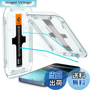 �y���������zSpigen Galaxy S25/S24 �����K���X�t�B���� 2���� �w��F�ؑΉ� 9H �d�x �\��t���L�b�g�t�� �w��h�~ �i�m�R�[�e�B���O ��U�h�~ �ی�t�B���� EZ Fit AGL07438 (�N���X�^���E�N���A)