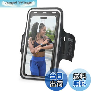 �y���������zSpigen �����j���O �A�[���o���h �X�}�z �ő�6.9�C���`�Ή� ���y�� �h�� iPhone 15 14 13 12 11 Pro Max, Samsung S24 S23 Ultra �Ή� �A�[���o���h AMP07187 (�u���b�N)