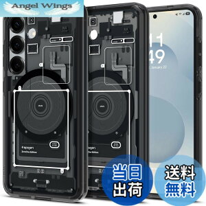 �y���������zSpigen Galaxy S25 �P�[�X Magfit�Ή� �N���A �X�g���b�v�z�[�� �ČRMIL�K�i �E���g���E�n�C�u���b�h�E�}�O�t�B�b�g ACS09003 (�[���E�����E�u���b�N)