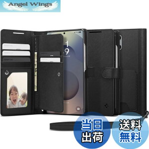 �y���������zSpigen Galaxy S25 Ultra �P�[�X �蒠�^ �ϏՌ� �ČRMIL�K�i�擾 ���X�g���b�v�t�� �J�[�h���[ �σL�Y �����v �Ռ��z�� �E�H���b�gS ACS09124 (�u���b�N)