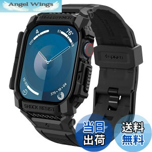 �y���������zApple Watch 11/10 46mm ��̌^ �o���h �P�[�X �ϏՌ� PC TPU ��d�\�� �X�|�[�c�o���h ���� �Ռ� �z�� �ϋv�� ���h�~ ���M�b�h�E�A�[�}�[�E�v�� ACS08604 (�u���b�N)