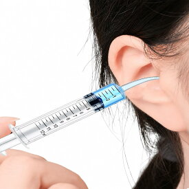 【送料無料】耳掃除用シリンジ 耳洗浄 耳クリーナーの容器 耳にスプレー 20ml 再使用でき 一本入 サイズ：カーブ先端12ml