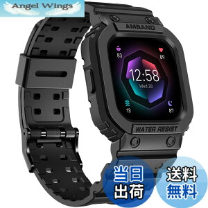 �y���������zamBand Fitbit Versa 4/ Fitbit Versa 3/ Fitbit Versa 2/ Fitbit Versa Lite/Fitbit Sense 2/ Fitbit Sense�o���h �P�[�X�t�� �ی�P�[�X �X�g���b�v ���ȃX�|�[�c�v���e�N�^�[ �� �F�F�u���b�N�A�T�C�Y�FFi