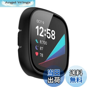 �y���������zLICHIFIT Fitbit Versa 3/Sense�p�ی�P�[�X �J�o�[ PC�t���[�� �����K���X�t�B���� ��̉� �X�}�[�g�E�H�b�`�J�o�[ �E���ȒP �ϏՌ� ���h�~�y�� ������� �A�N�Z�T���[ �F�F�u���b�N